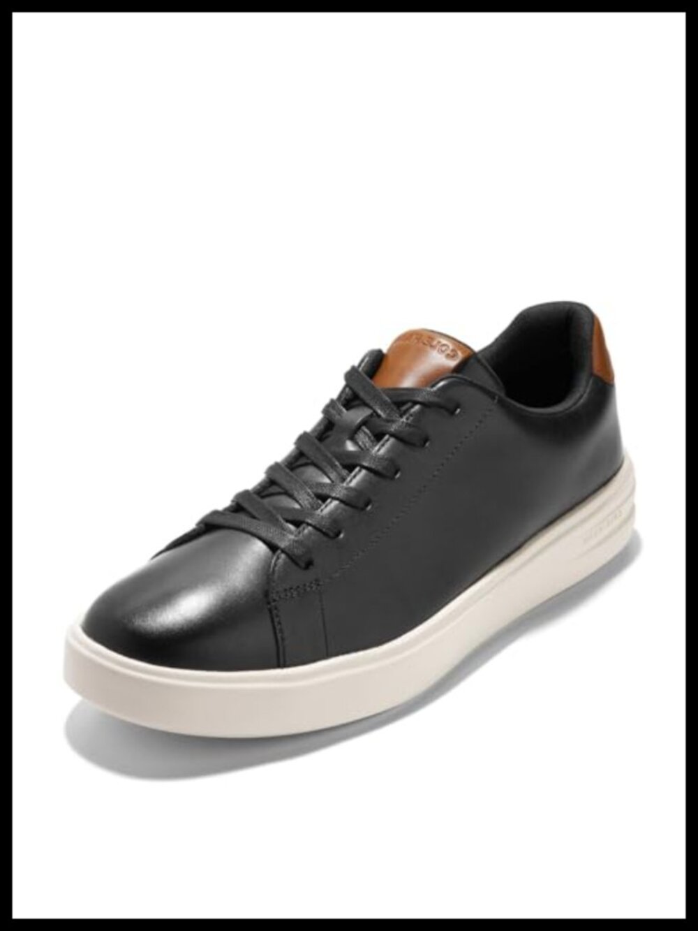 Men's Leather Court Sneakers Rubber Sole Casual Low Top Lace Up Tennis Shoes